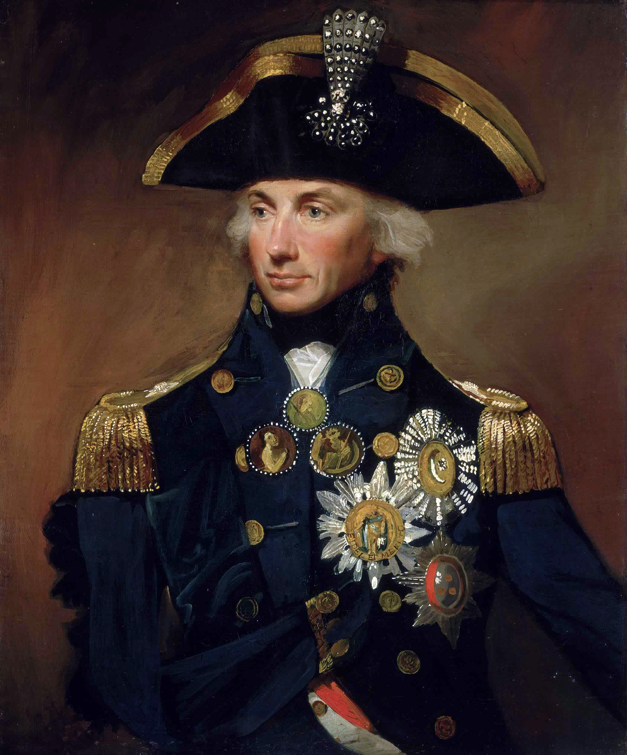 Almirante Horatio Nelson, vencedor en la Batalla de Trafalgar 1805, retrato de Lemuel Francis Abbott