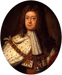 Jorge I de Gran Bretaña, primer rey de la Casa Hanover, retrato por Godfrey Kneller (1714), National Portrait Gallery, Londres